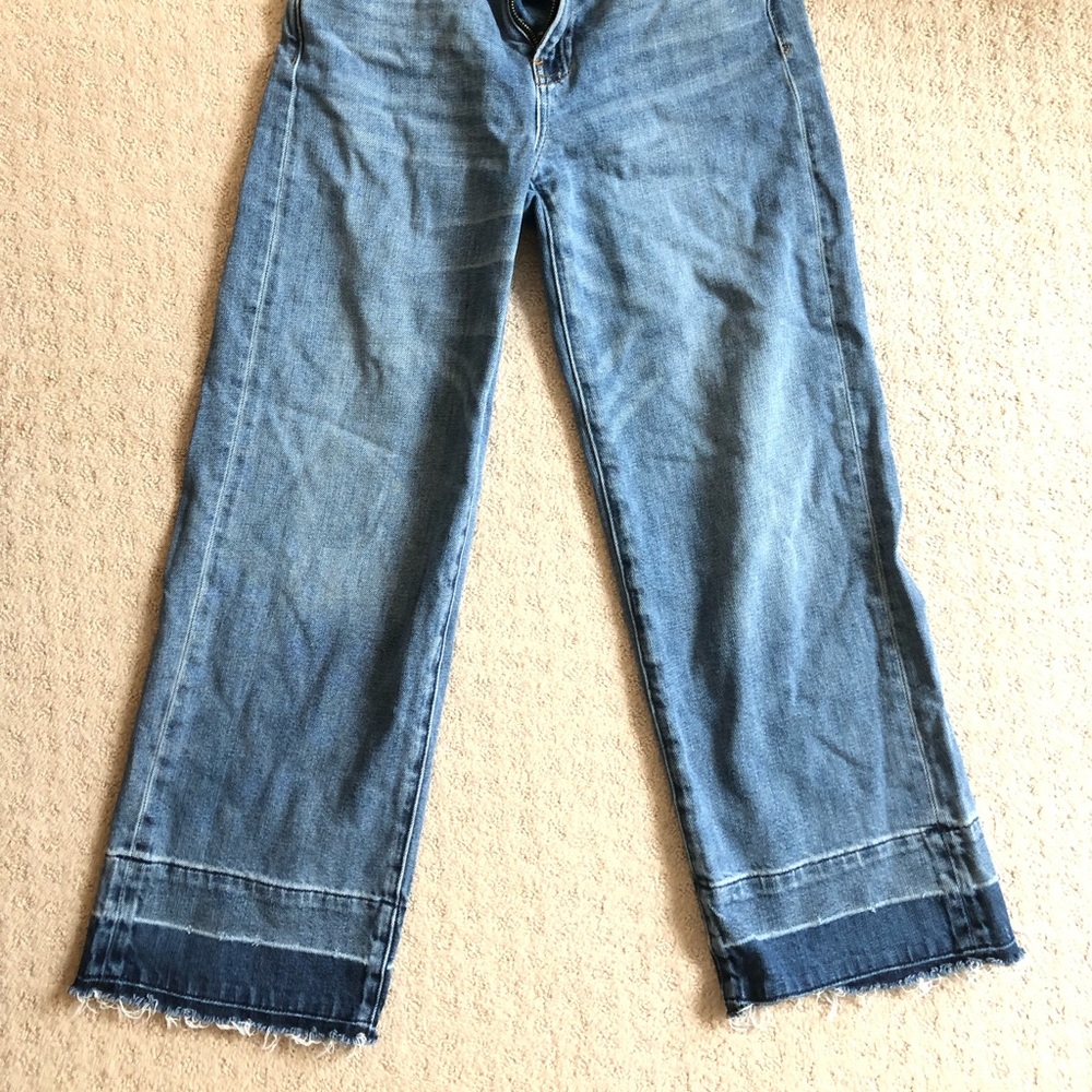 GAP distressed hem wide leg jeans